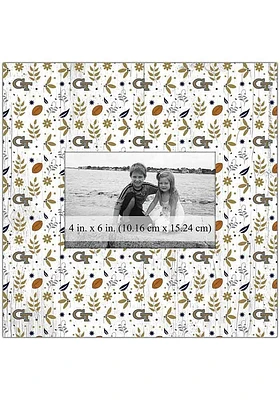 GA Tech Yellow Jackets Floral Pattern Picture Frame - Blue
