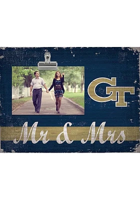GA Tech Yellow Jackets Mr and Mrs Clip Picture Frame - Blue