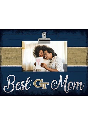 GA Tech Yellow Jackets Best Mom Clip Picture Frame - Blue
