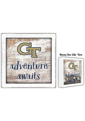 GA Tech Yellow Jackets Adventure Awaits Box Sign - Blue