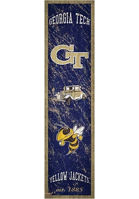 GA Tech Yellow Jackets Heritage Banner 6x24 Sign - Blue