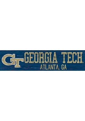 GA Tech Yellow Jackets 6x24 Sign - Blue