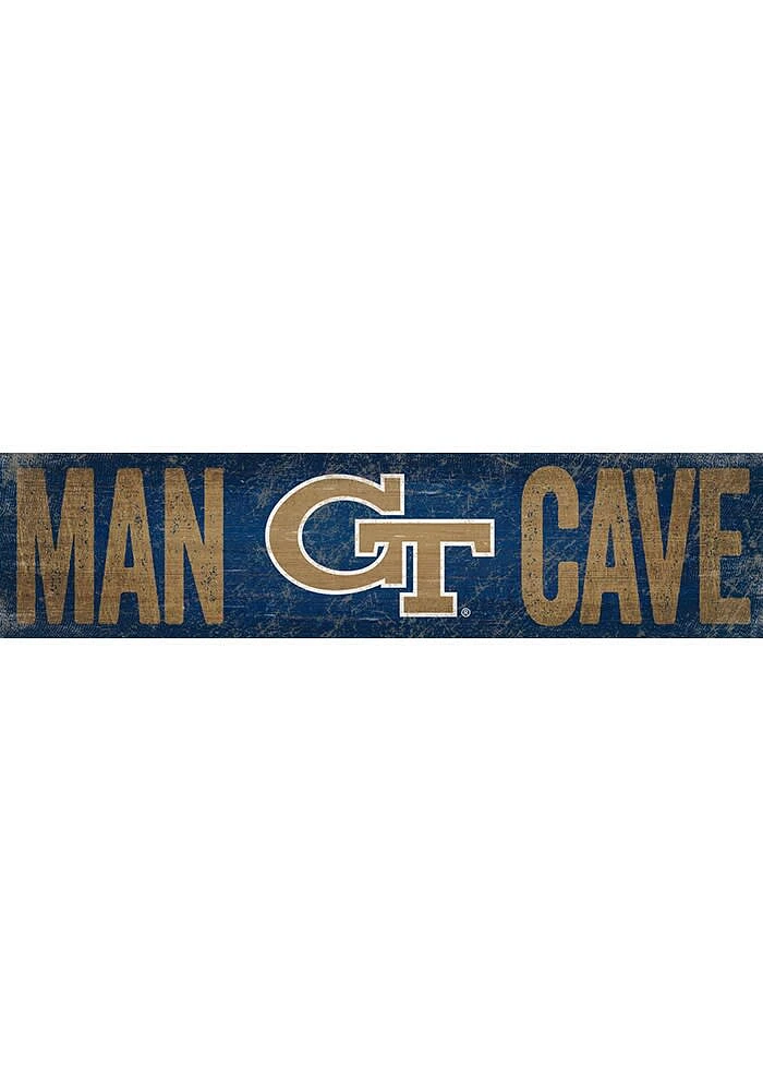 GA Tech Yellow Jackets Man Cave 6x24 Sign - Blue
