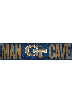 GA Tech Yellow Jackets Man Cave 6x24 Sign - Blue