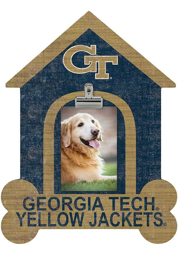 GA Tech Yellow Jackets Dog Bone House Clip Picture Frame - Blue