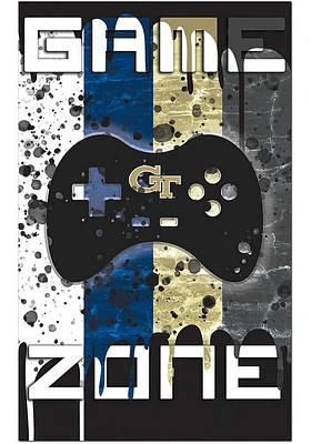 GA Tech Yellow Jackets Grunge Game Zone Sign - Blue