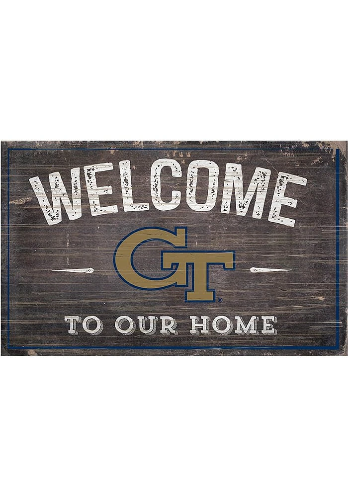 GA Tech Yellow Jackets Welcome to our Home Sign - Blue