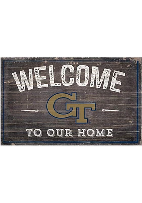 GA Tech Yellow Jackets Welcome to our Home Sign - Blue