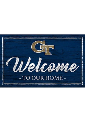 GA Tech Yellow Jackets Team Welcome 11x19 Sign - Blue
