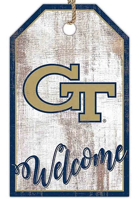 GA Tech Yellow Jackets Welcome Team Tag Sign - Blue
