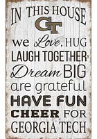GA Tech Yellow Jackets In This House 11x19 Sign - Blue