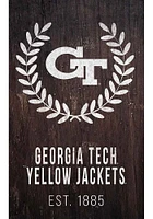 GA Tech Yellow Jackets Laurel Wreath Sign - Blue