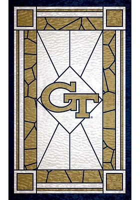 GA Tech Yellow Jackets Stained Glass Sign - Blue