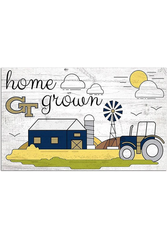 GA Tech Yellow Jackets Home Grown Sign - Blue