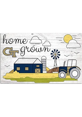 GA Tech Yellow Jackets Home Grown Sign - Blue