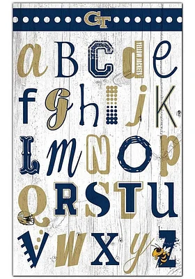 GA Tech Yellow Jackets Alphabet Sign - Blue