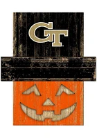 GA Tech Yellow Jackets Pumpkin Head Sign - Blue