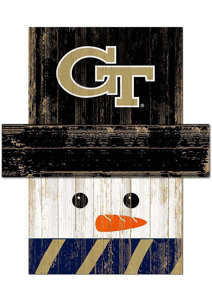 GA Tech Yellow Jackets Snowman Head Sign - Blue