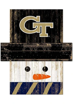 GA Tech Yellow Jackets Snowman Head Sign - Blue