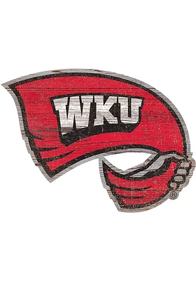 Western Kentucky Hilltoppers Distressed Logo Cutout Sign - Red