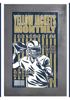 GA Tech Yellow Jackets 11x19 Framed Monthly Sign - Blue