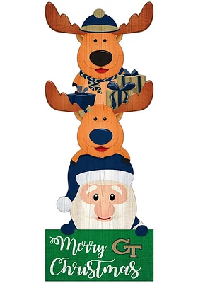 GA Tech Yellow Jackets 31 Inch Santa Stack Leaner Sign - Blue