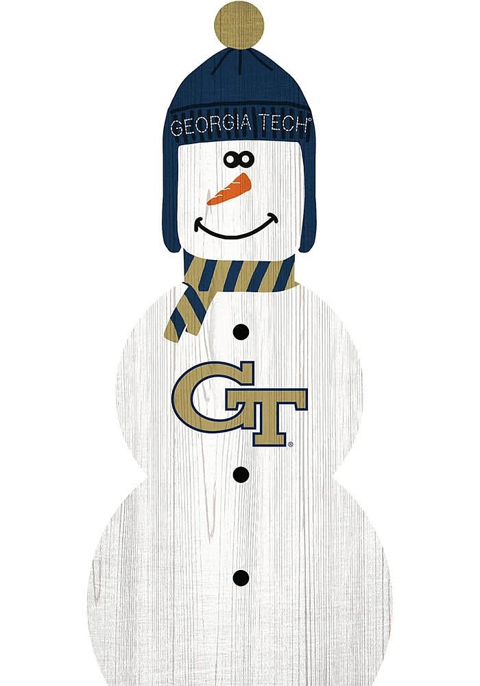 GA Tech Yellow Jackets Snowman Leaner Sign - Blue