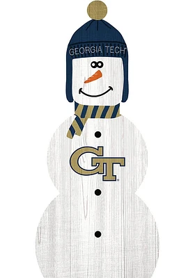 GA Tech Yellow Jackets Snowman Leaner Sign - Blue