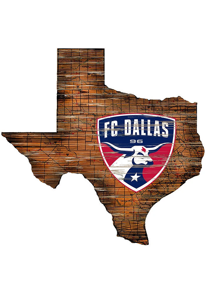 FC Dallas 12 Mini Roadmap State Sign Sign - Blue