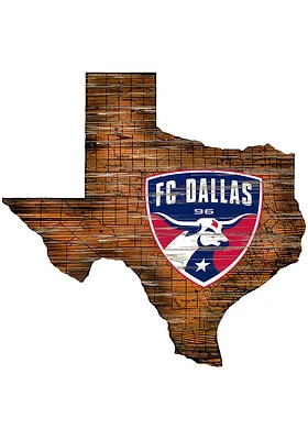 FC Dallas 12 Mini Roadmap State Sign Sign - Blue