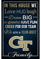 GA Tech Yellow Jackets In This House 17x26 Sign - Blue