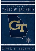 GA Tech Yellow Jackets Coordinates 17x26 Sign - Blue