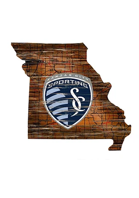 Sporting Kansas City 12 Mini Roadmap State Sign Sign - Blue