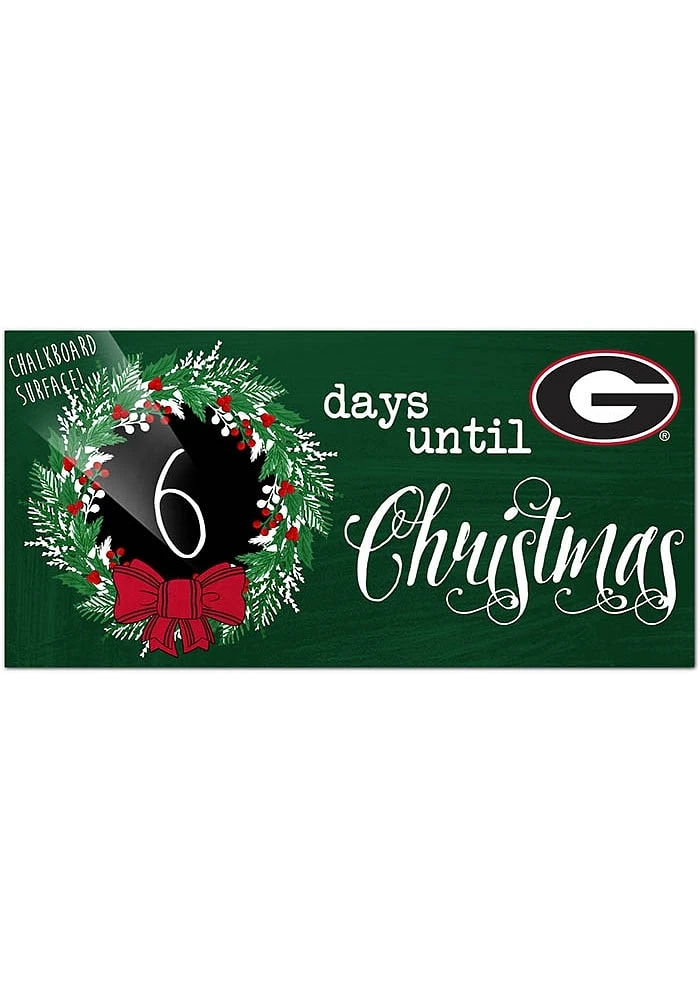 Georgia Bulldogs Chalk Christmas Countdown Sign - Red