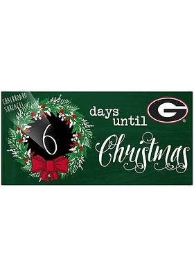 Georgia Bulldogs Chalk Christmas Countdown Sign - Red