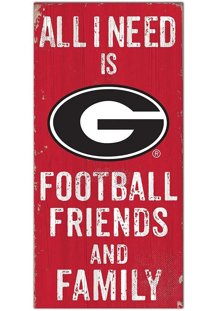 Georgia Bulldogs Football Friends and Family Sign - Red