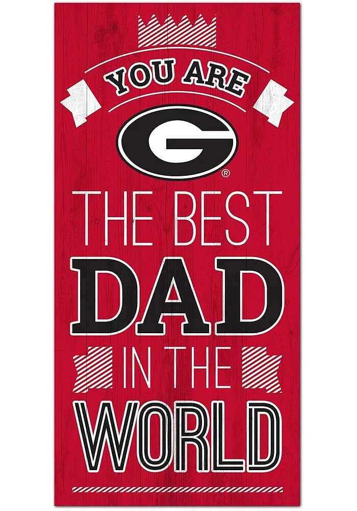 Georgia Bulldogs Best Dad in the World Sign - Red