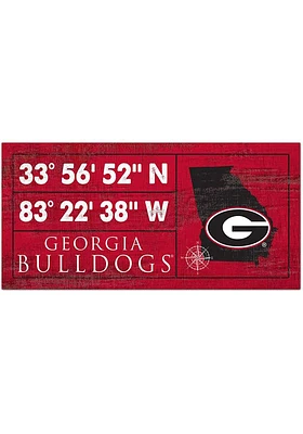 Georgia Bulldogs Horizontal Coordinate Sign - Red