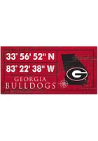Georgia Bulldogs Horizontal Coordinate Sign - Red
