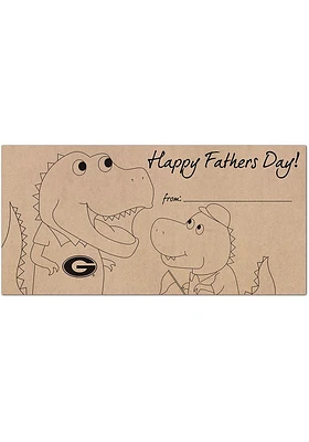 Georgia Bulldogs Fathers Day Coloring Sign - Red
