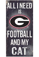 Georgia Bulldogs Football and My Cat Sign - Red