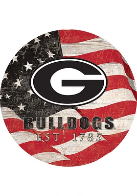 Georgia Bulldogs 24in Flag Circle Sign - Red