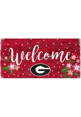 Georgia Bulldogs Welcome Floral Sign - Red