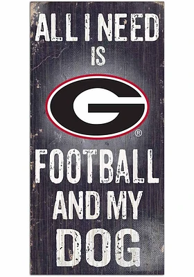 Georgia Bulldogs Football and My Dog Sign - Red