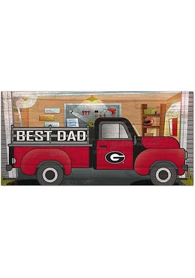 Georgia Bulldogs Best Dad Truck Sign - Red