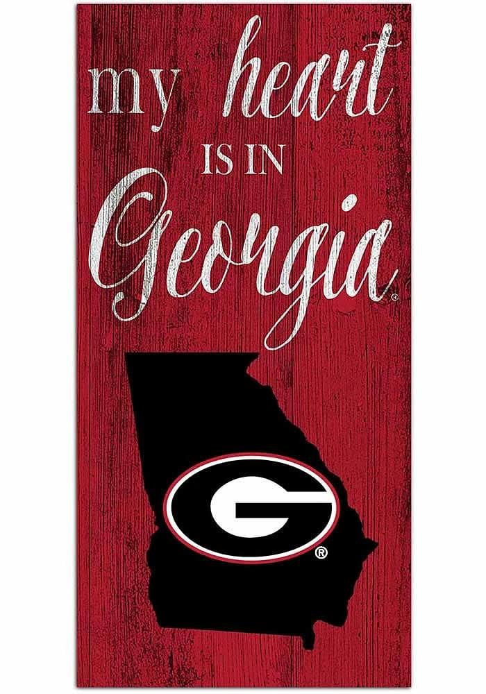 Georgia Bulldogs My Heart State Sign - Red