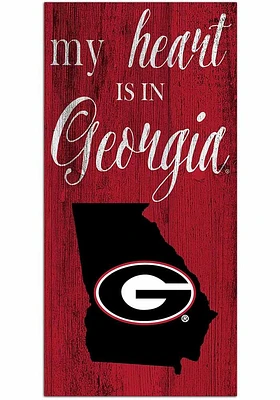 Georgia Bulldogs My Heart State Sign - Red