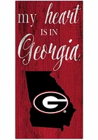 Georgia Bulldogs My Heart State Sign - Red