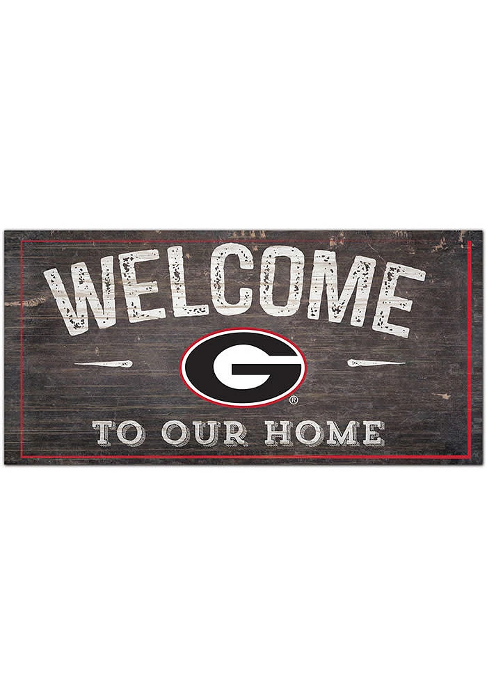 Georgia Bulldogs Welcome Distressed Sign - Red