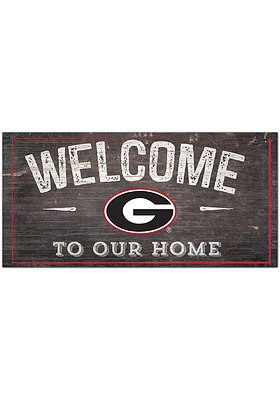 Georgia Bulldogs Welcome Distressed Sign - Red